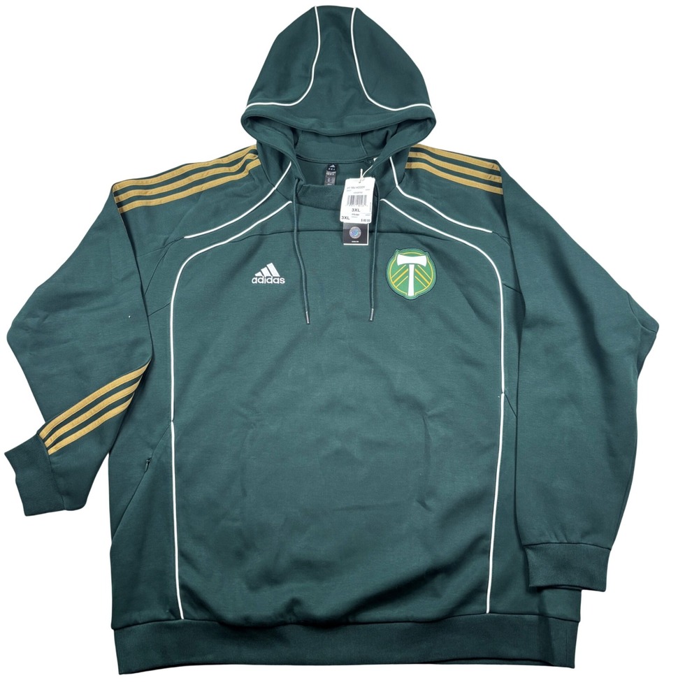 NEW Adidas Portland Timbers Hoodie Men 3XL Green Travel MLS Soccer JE5547